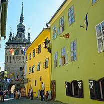 in der Strada Turmului Blick z. Stundenturm
