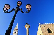 Laterne, Löwensäule, Dogenpalast, Campanile Laterne, Löwensäule, Dogenpalast, Campanile