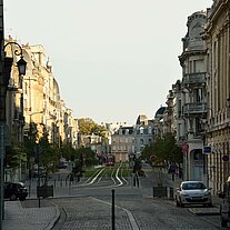 Die Straßen von Reims am Morgen
