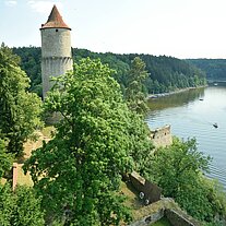 Blick vom Turm auf den Orlik-Stausee