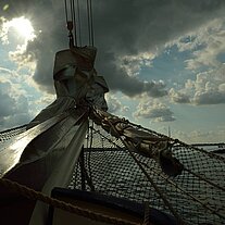 Klüvernetz Wetterstimmung Einfahrt Schlei