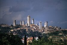San Gimignano bei Gewitterstimmung