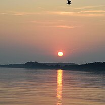 Sonnenuntergang im Hafen von Klintholm